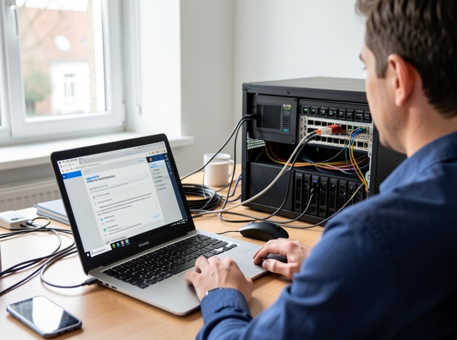 Office computer troubleshooting a disconnected mapped network drive