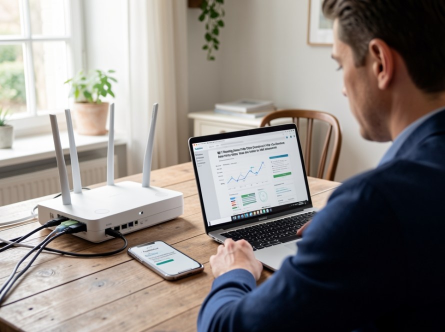 Laptop used to diagnose Wi-Fi roaming and sticky client issues